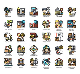 Set of Logistic thin line and pixel perfect icons for any web and app project.