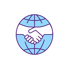 Agreement RGB color icon. Contract management of companies. Creating rules and laws between companies. Talking about way of transfering products and services. Isolated vector illustration