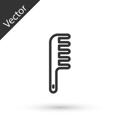 Grey line Hairbrush icon isolated on white background. Comb hair sign. Barber symbol. Vector.