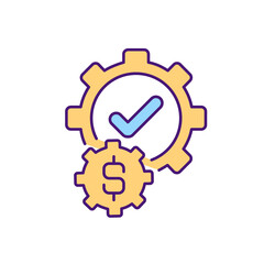 Setting rules RGB color icon. Contract management between companies for stating agreement for future cooperation. Signing official documents. Providing services. Isolated vector illustration