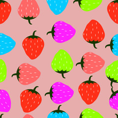 seamless pattern with strawberries