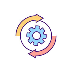 Changing rules settings RGB color icon. Contract management status changing. Signing agreement documents between countries. Providing services for both sides. Isolated vector illustration