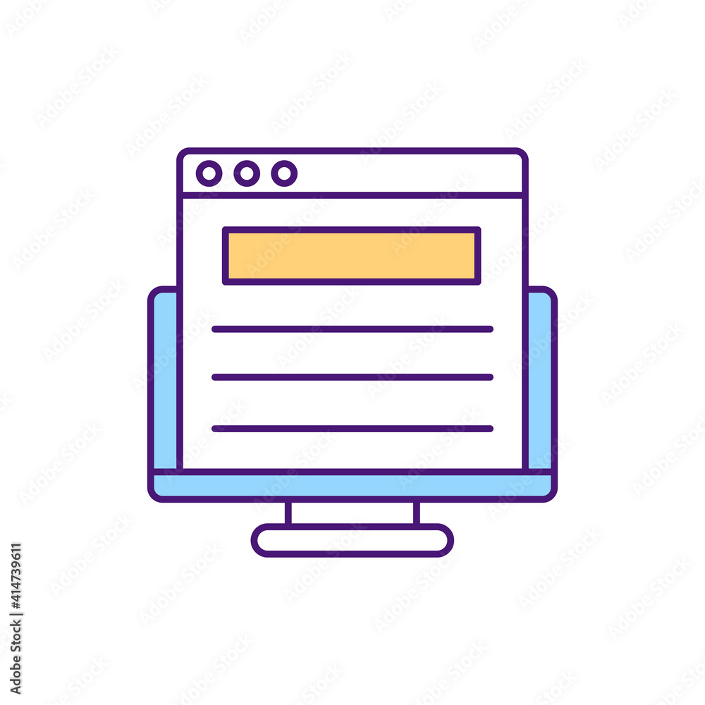 Poster reading official documents rgb color icon. contract management agreement between both sides. signing