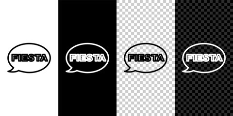 Set line Fiesta icon isolated on black and white,transparent background. Vector.