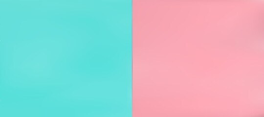 Fototapeta premium Soft pink and light blue pastel paper color background. Vertical overlap mint backdrop. Vector illustration