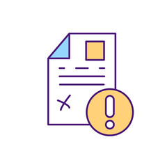 Contract issues RGB color icon. Setting clear document agreement for both sides of conversation. Discussing way of services and products providing for customers. Isolated vector illustration
