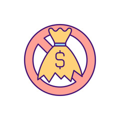 Money problems contract RGB color icon. No budget for covering all ccompany contract needs. Managing money to match all requirements. Discussing all points of services. Isolated vector illustration