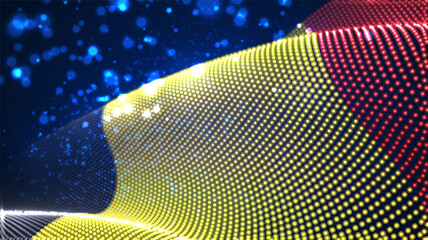 Vector bright glowing country flag of abstract dots. Belgium © coffeemill