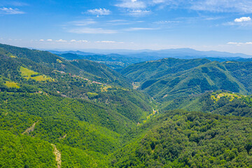 Landscape of Eastern Rhodopes mountain in Bulgaria near Zlatograd town