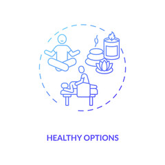 Healthy options concept icon. Business travel during covid pandemic idea thin line illustration. New travel conditions. Service adaptation. Business trip. Vector isolated outline RGB color drawing.