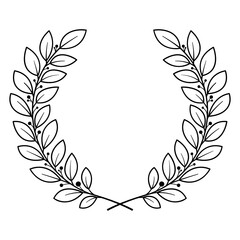 Fototapeta na wymiar Laurel wreath, Laurel monogram frame