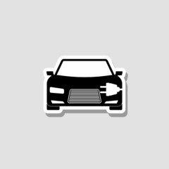 Plakat Electric car sticker icon isolated on white background