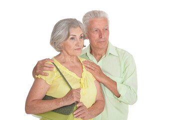 Portrait of sad senior couple