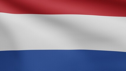 Obraz premium 3D illustration Dutch flag waving in wind. Netherlands banner blowing, soft silk