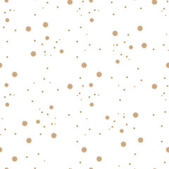 Celestial star vector seamless pattern. Starry night zodiac astronomy background. Constellation galaxy art.