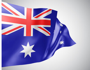 Australia,  vector 3d flag isolated on white background