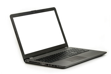 Laptop isolated on white background - front view with clipping path