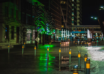 Fototapeta na wymiar night lights in the city. Regina. Saskatchewan