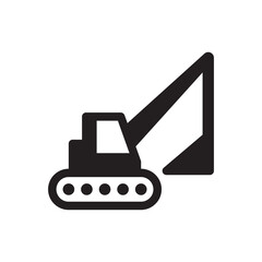 excavator icon - Bulldozer sign symbol vector	