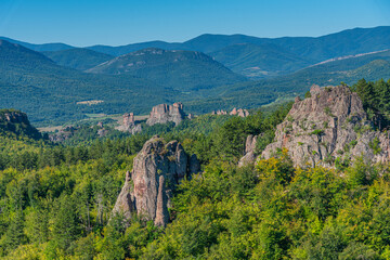 Rock formations called Belogradchik rocks in Bulgaria