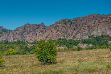Rock formations called Belogradchik rocks in Bulgaria