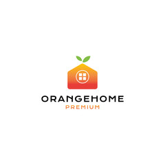 Orange Home logo vector icon illustration simple style, good for your business