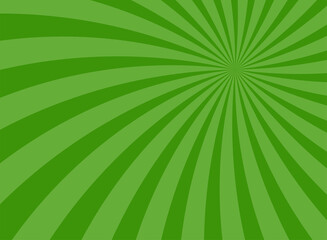 Sunlight horizontal spiral background. green color burst wallpaper.