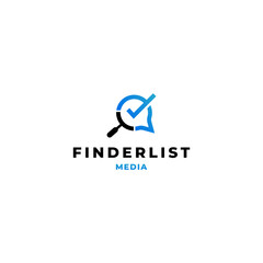 Checklist finder logo vector icon illustration simple style