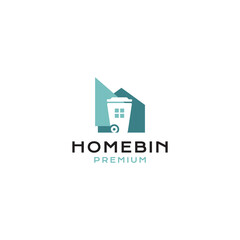 Home Bin logo vector icon illustration line simple style