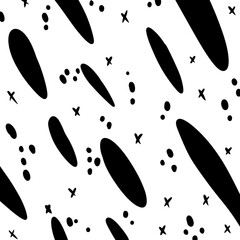 Cute hand drawn black and white  abstract background. Unique texture template design for invitations, cards, websites, wrapping paper, textile