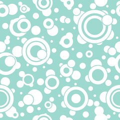 Seamless abstract pattern with white and empty overlapping circles of different size