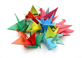 Flock of origami birds