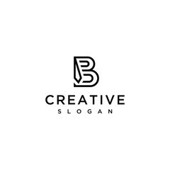 initial letter b monogram vector logo.line	
