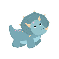 Dinosaur Triceratops. Vector illustration.
