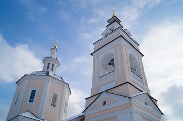 Bryansk, Russia January 2021. Gorno-Nikolsky Diocesan Monastery in Bryansk. 