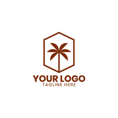 Palm logo template vektor, beach logo, tropical logo