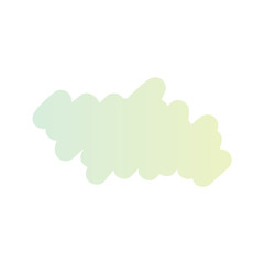 Green Gradient Cloud Graphic, Green Paint Brush Stroke, Abstract Graphic, Isolated Graphic Background Vector Illustration