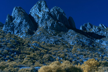Infrared close up of the Organ Mountains.