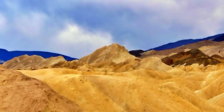 Mountain illustration from Death Valley National Park in deep colors