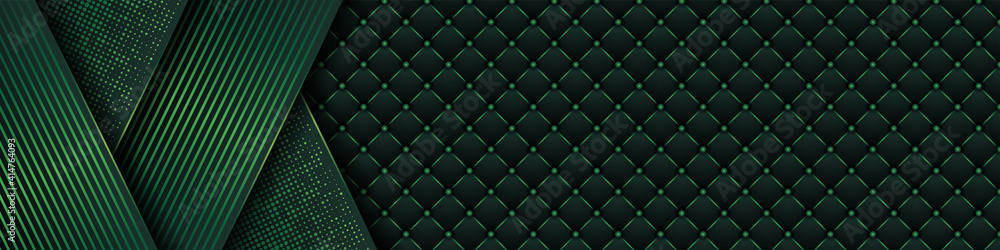 Poster luxury dark green background with backdrop overlap layer . deep emerald pattern with vintage leather