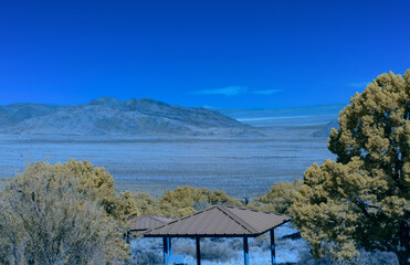 Infrared view of the valley below Aguirre Springs campground.