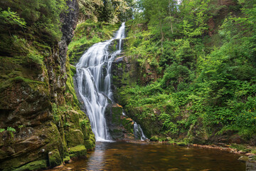 Kamieńczyk waterfall. Long exposition with silk effect