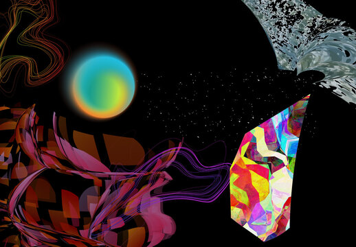 Neo Cyberpunk Design Elements Illustration Set