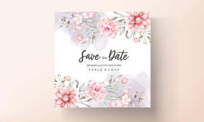 Fototapeta na wymiar Elegant wedding invitation card with beautiful floral ornaments