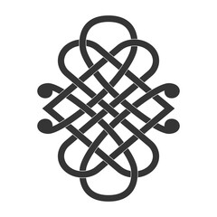 monochrome icon with Celtic knot ethnic art ornaments