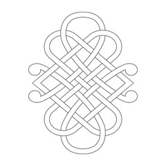 monochrome icon with Celtic knot ethnic art ornaments