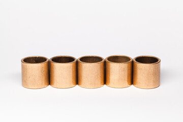 Sleeve bronze bearings stand in a row
