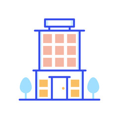 Fototapeta premium Townhall Vector color line icon style illustration. 