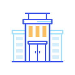 Apartment Vector color line icon style illustration. 