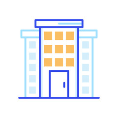 Real estate Vector color line icon style illustration. 